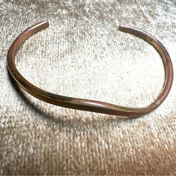 Sold🛍️Vintage’Sergio Lub’ Brass Cuff Bracelet California Ocean Wave 5349 - Picture 7 of 9